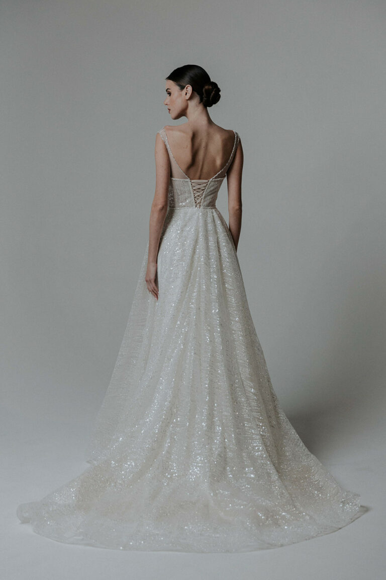 robe de mariée princesse brillante à paillettes