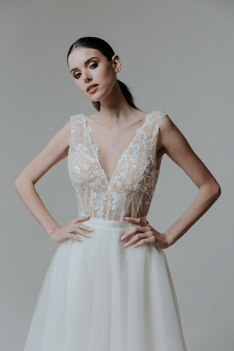 robe de mariée sirène glamour brillante